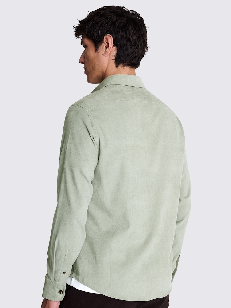 MOSS Green 100% Cotton Lightweight Corduroy Overshirt - Image 2 of 5