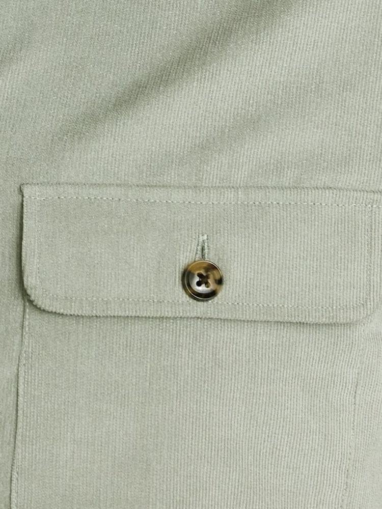 Grün - MOSS 100% Cotton Lightweight Corduroy Overshirt - Bild 5 von 5 Grün - MOSS 100% Cotton Lightweight Corduroy Overshirt - Bild 5 von 5