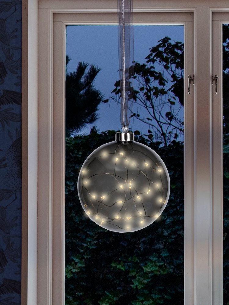 Lumineo Smoke Grey LED Hanging Christmas Baubles - Image 2 of 3 Lumineo Smoke Grey LED Hanging Christmas Baubles - Image 2 of 3