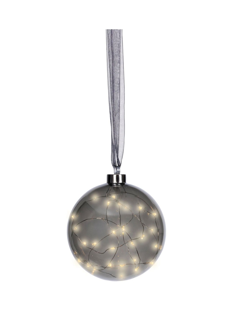 Lumineo Smoke Grey LED Hanging Christmas Baubles - Image 3 of 3 Lumineo Smoke Grey LED Hanging Christmas Baubles - Image 3 of 3