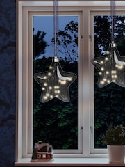 Lumineo Smoke Grey Pre Lit LED Hanging Star Christmas Bauble - Image 1 of 3
