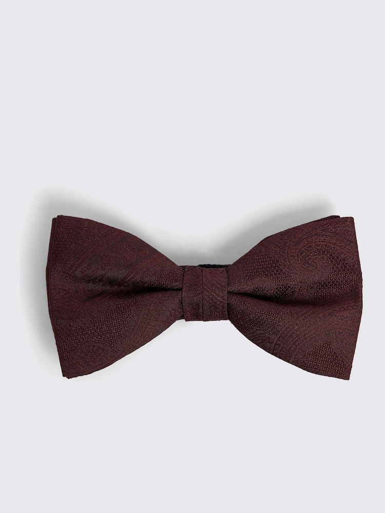 MOSS Red Black Silk Paisley Ready Bow Tie - Image 1 of 2 MOSS Red Black Silk Paisley Ready Bow Tie - Image 1 of 2