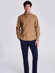 MOSS Brown Washed Oxford 100% Cotton Shirt - Image 3 of 5