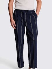 MOSS Blue Stripe Beach Trousers - Image 1 of 4
