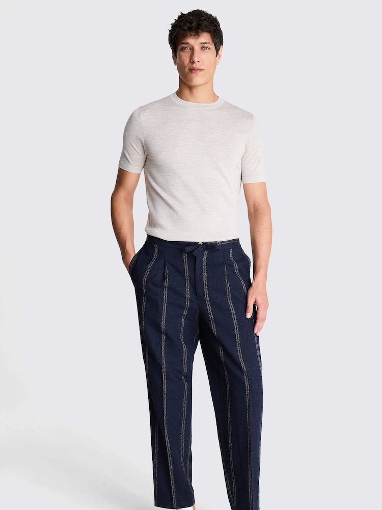 MOSS Blue Stripe Beach Trousers - Image 2 of 4
