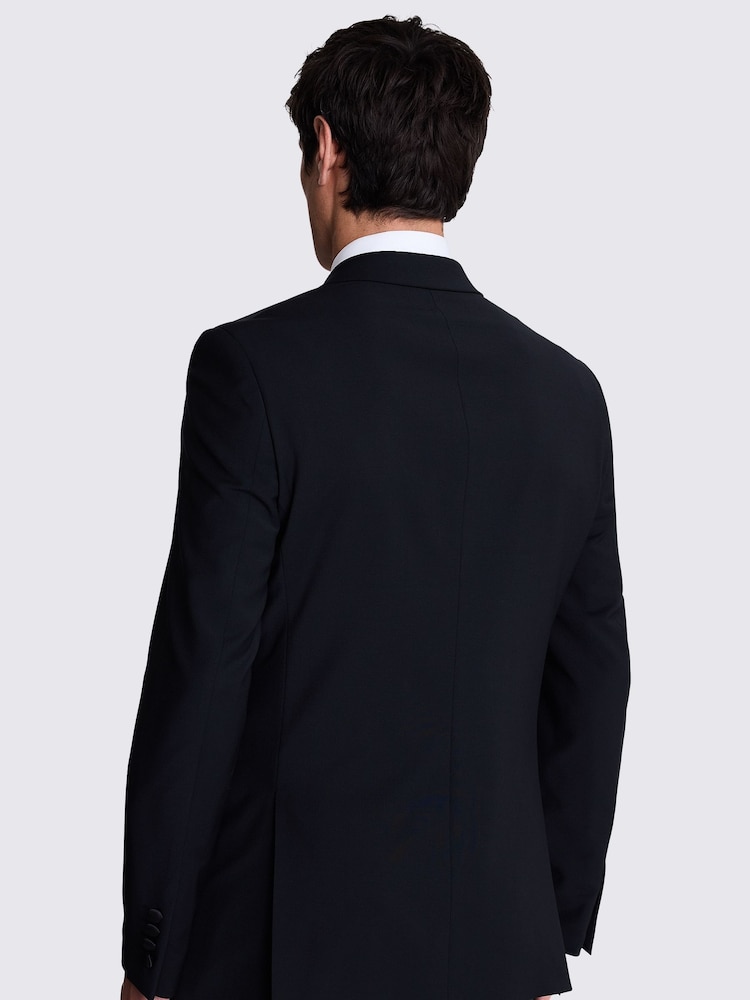 MOSS Black Tailored Fit Double Breasted Peak Lapel Tuxedo Jacket - Image 2 of 5