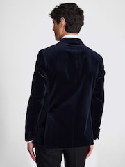 MOSS Blue Tailored Fit 100% Cotton Velvet Jacket - Image 2 of 4