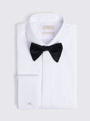 MOSS White Regular Fit 100% Cotton Pleated Dress Shirt - Image 4 of 4