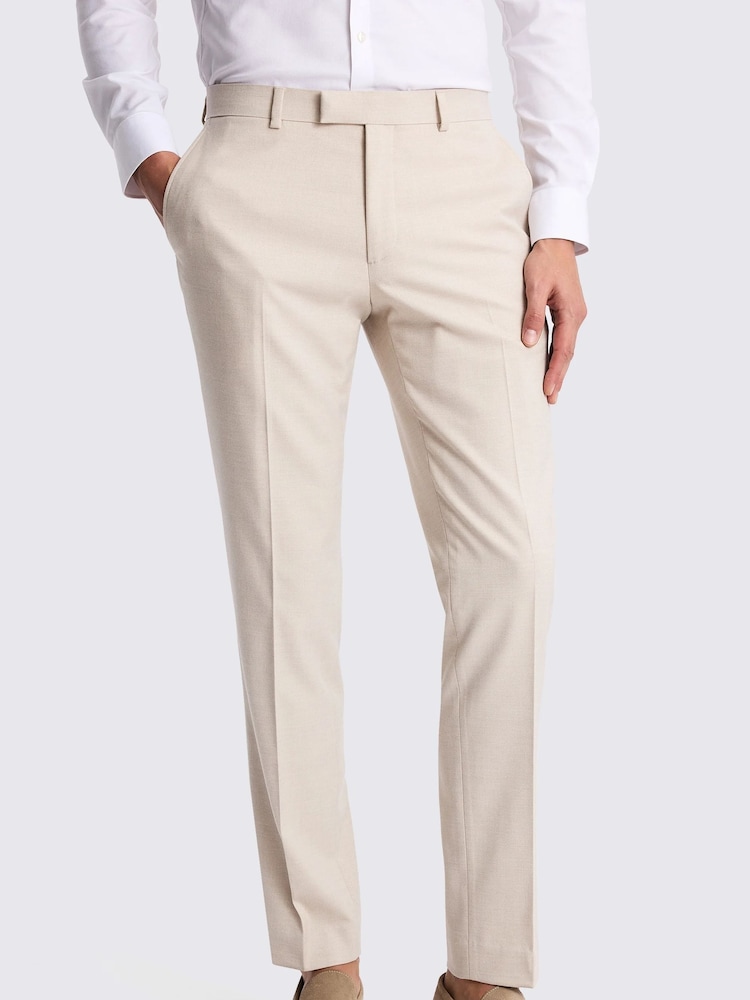 MOSS Natural Slim Fit Trousers - Image 1 of 1