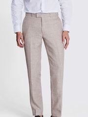 MOSS Natural Slim Fit Linen Trousers - Image 1 of 3