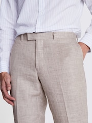 MOSS Natural Slim Fit Linen Trousers - Image 3 of 3