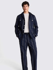 MOSS Blue Stripe Safari Shacket - Image 2 of 5