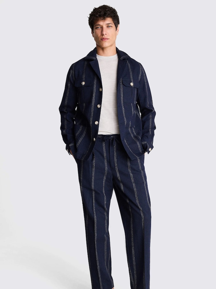 MOSS Blue Stripe Safari Shacket - Image 2 of 5