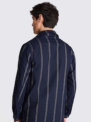 MOSS Blue Stripe Safari Shacket - Image 3 of 5