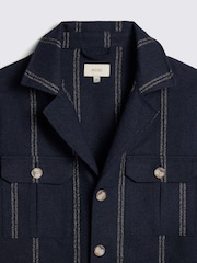 MOSS Blue Stripe Safari Shacket - Image 5 of 5