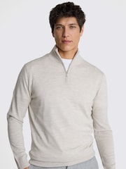 MOSS Natural Merino Blend Quarter Zip Jumper - Image 1 of 5
