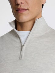 MOSS Natural Merino Blend Quarter Zip Jumper - Image 3 of 5