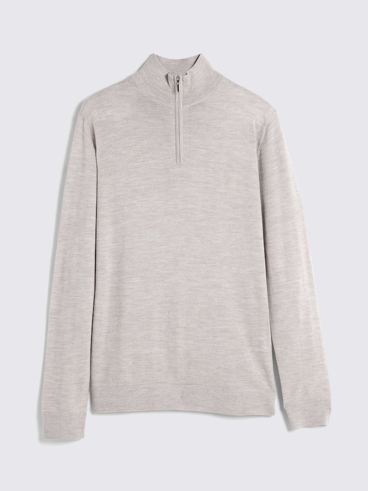 MOSS Natural Merino Blend Quarter Zip Jumper - Image 4 of 5