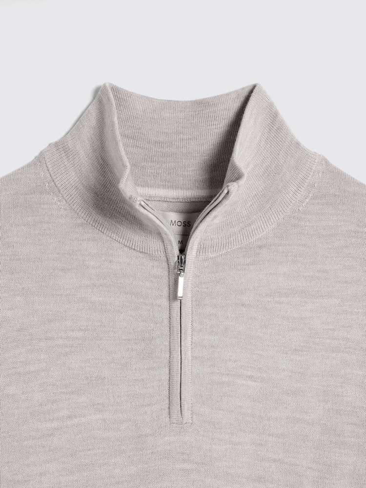 MOSS Natural Merino Blend Quarter Zip Jumper - Image 5 of 5