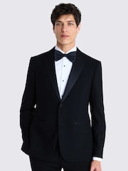 MOSS Black Slim Fit Wool Notch Lapel Tuxedo Jacket - Image 1 of 5