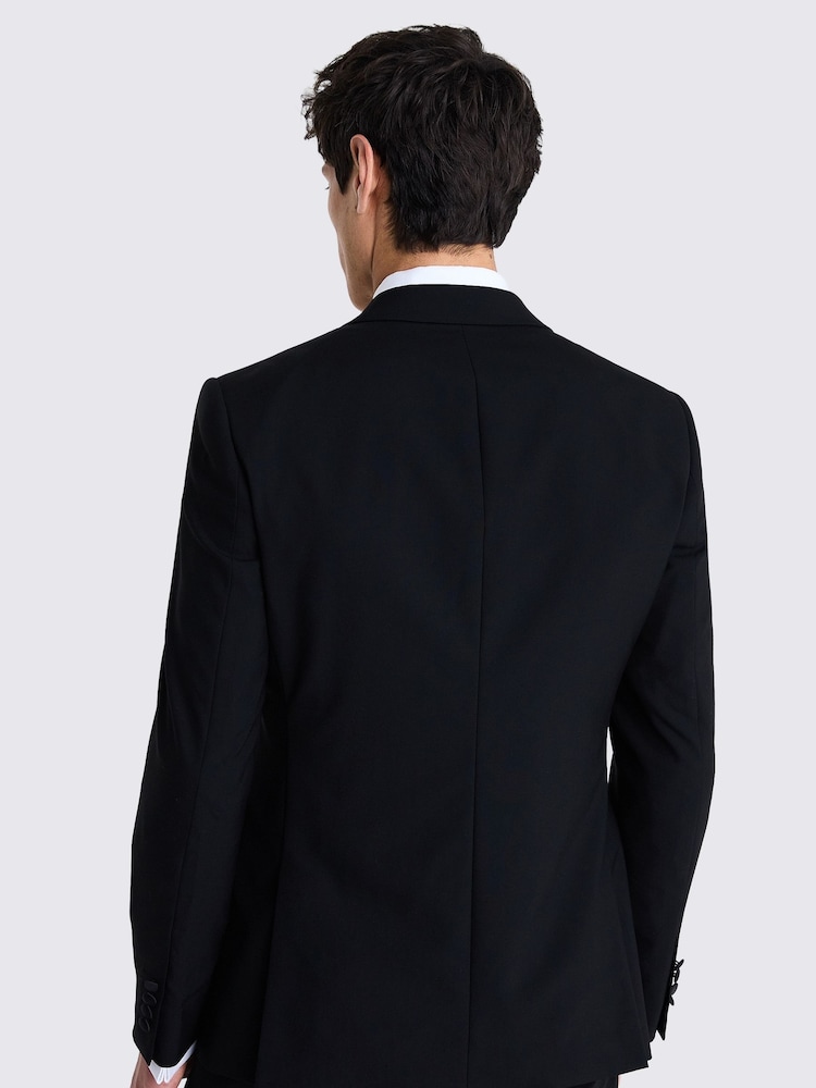 MOSS Black Slim Fit Wool Notch Lapel Tuxedo Jacket - Image 2 of 5