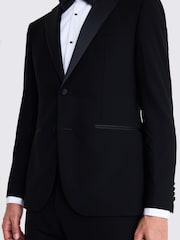 MOSS Black Slim Fit Wool Notch Lapel Tuxedo Jacket - Image 4 of 5
