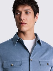 MOSS Blue 100% Cotton Lightweight Corduroy Overshirt - Image 4 of 5