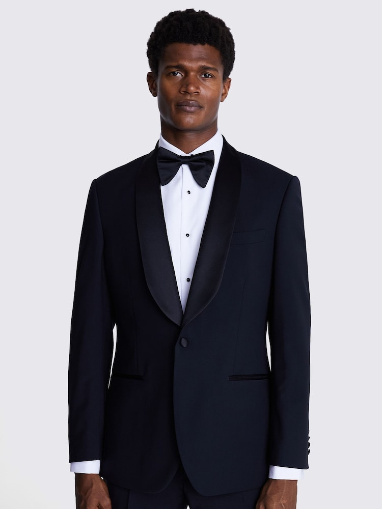 MOSS Black Regular Fit Shawl Lapel Tuxedo Jacket - Image 1 of 5