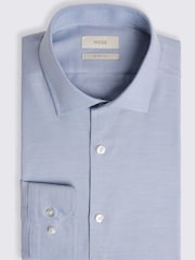MOSS Light Blue Slim Dobby Stretch Shirt - Image 5 of 5