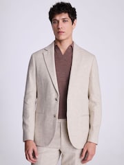 MOSS Natural Tailored Fit Herringbone Jacket - Image 1 of 5