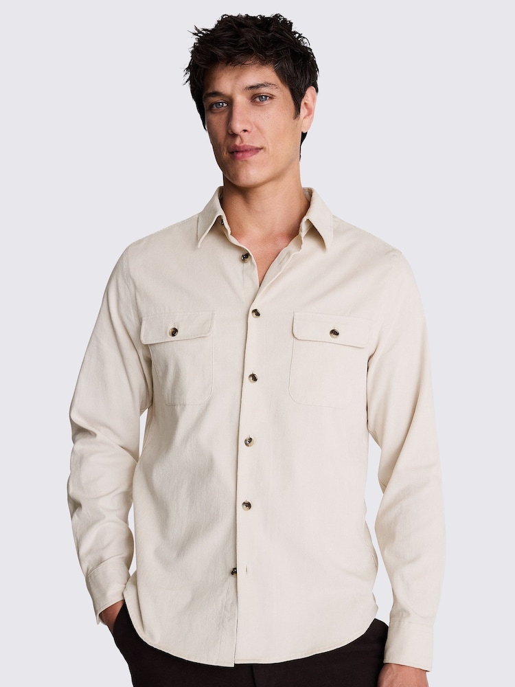 MOSS Natural 100% Cotton Lightweight Corduroy Overshirt - Image 1 of 5