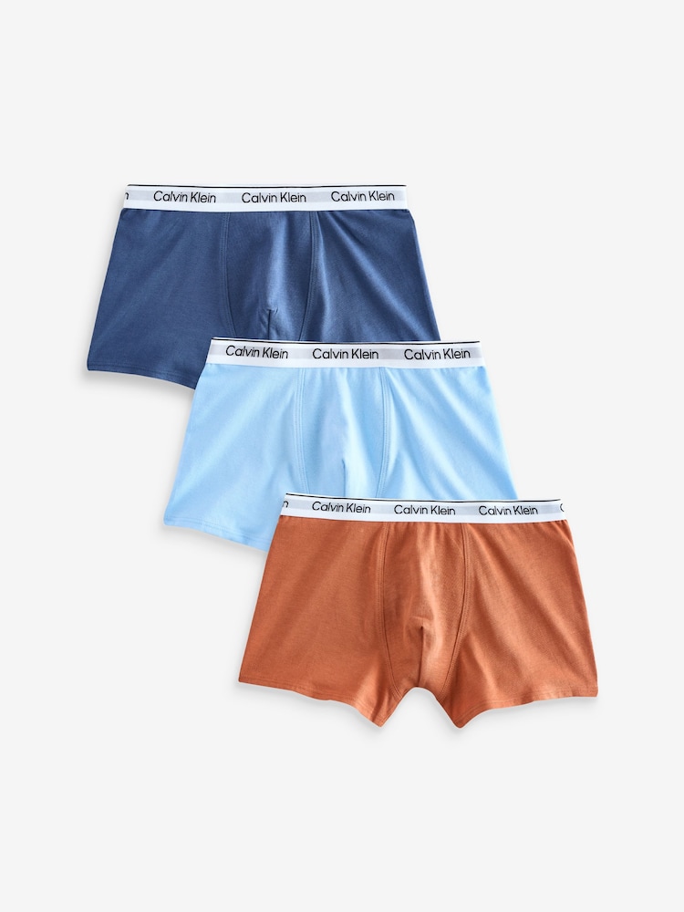Calvin Klein Navy Blue Modern Cotton Trunks 3 Pack - Image 1 of 5