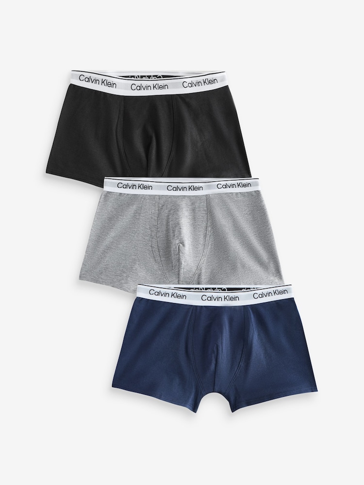 Calvin Klein Black/chrome Trunks 3 Pack - Image 1 of 4
