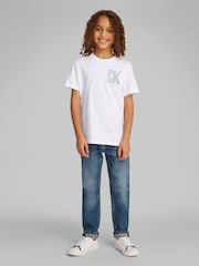 Calvin Klein White 100% Cotton Graphic T-Shirt - Image 1 of 5