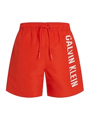 Calvin Klein Red Medium Intense Power Swim Shorts With Drawstring - Image 1 of 2