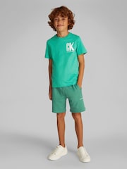 Calvin Klein Green 100% Cotton Graphic T-Shirt - Image 1 of 5