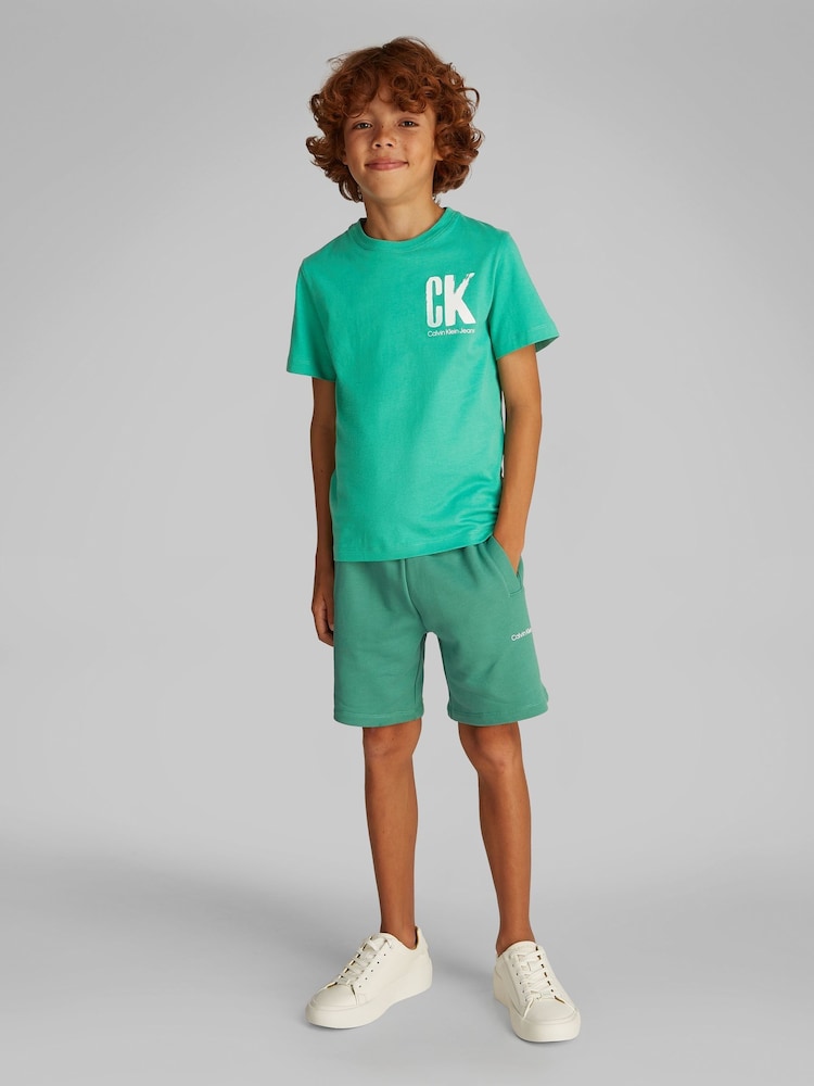 Calvin Klein Green 100% Cotton Graphic T-Shirt - Image 1 of 5