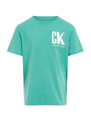 Calvin Klein Green 100% Cotton Graphic T-Shirt - Image 4 of 5