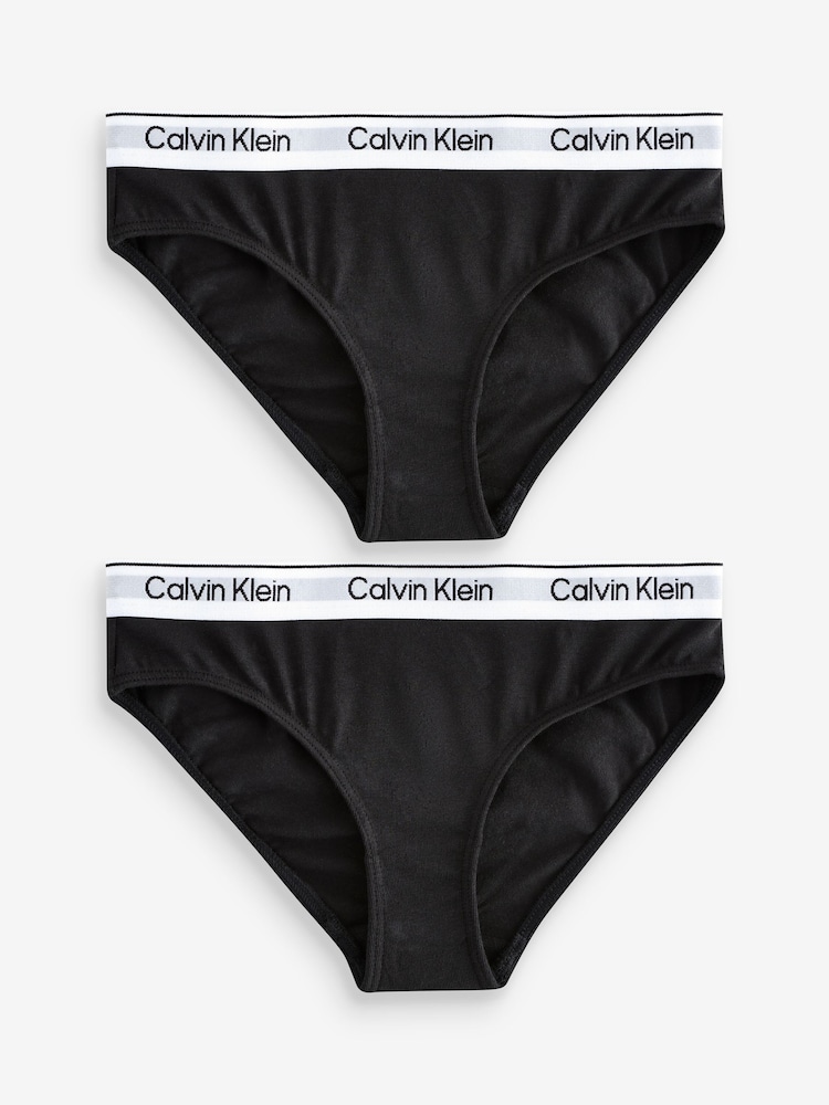 Calvin Klein Black Modern Cotton Bikini Briefs 2 Pack - Image 1 of 3