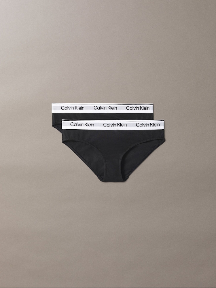 Calvin Klein Black Modern Cotton Bikini Briefs 2 Pack - Image 4 of 4