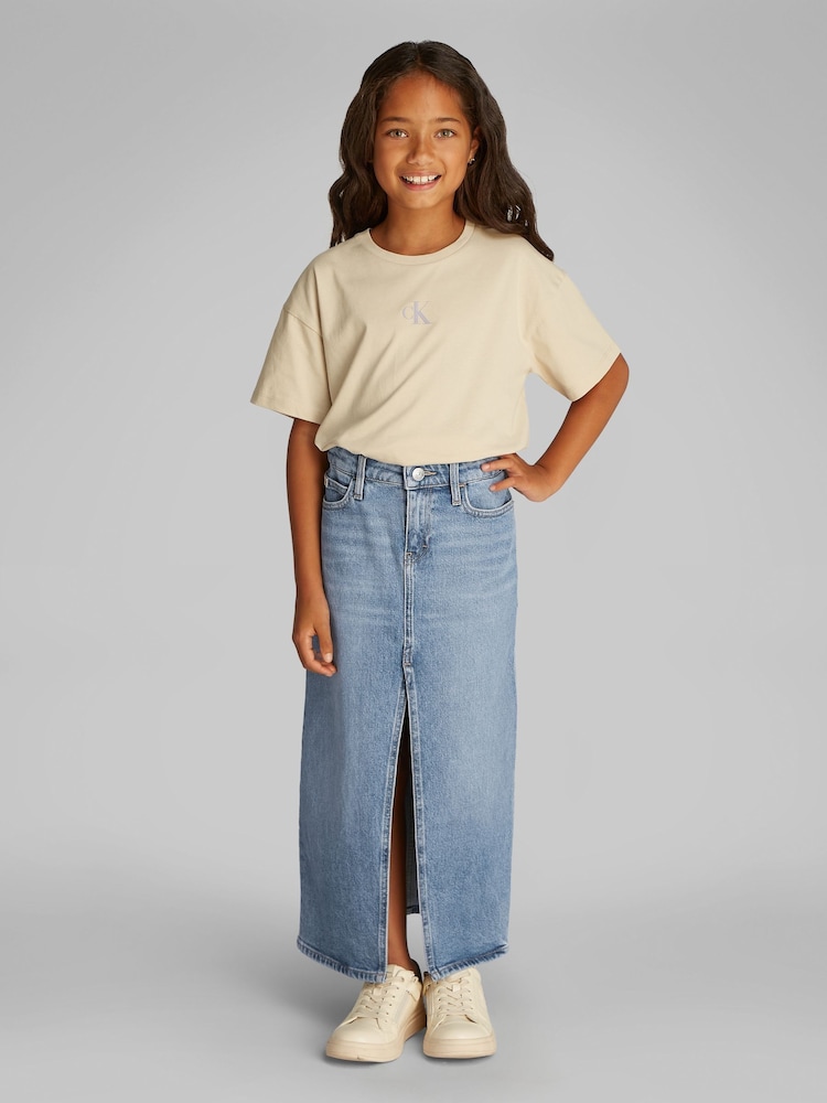 Calvin Klein Blue Maxi Denim Skirt - Image 1 of 5