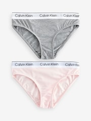 Calvin Klein Grey Modern Cotton Bikini Briefs 2 Pack - Image 1 of 3