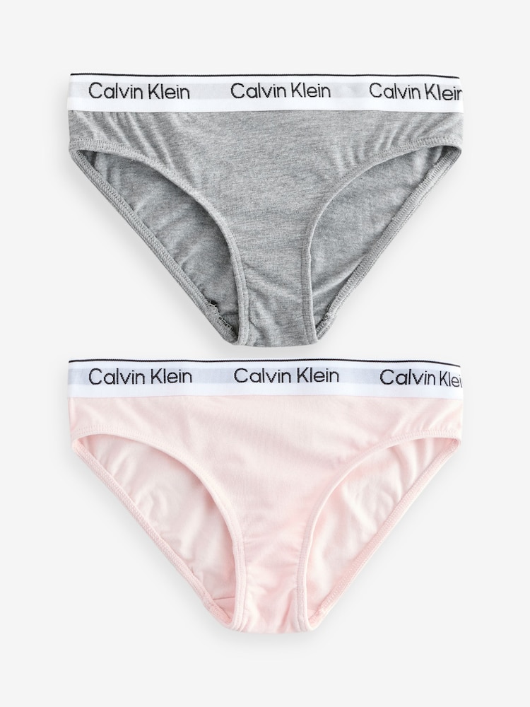 Calvin Klein Grey Modern Cotton Bikini Briefs 2 Pack - Image 1 of 3
