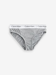 Calvin Klein Grey Modern Cotton Bikini Briefs 2 Pack - Image 3 of 3