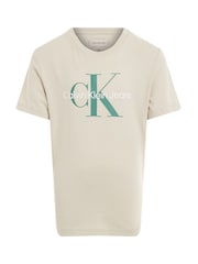 Calvin Klein Grey Unisex Kids 100% Cotton T-Shirt - Image 5 of 6