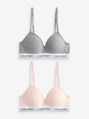 Calvin Klein Grey Modern Cotton Triangle Bra 2 Pack - Image 1 of 3