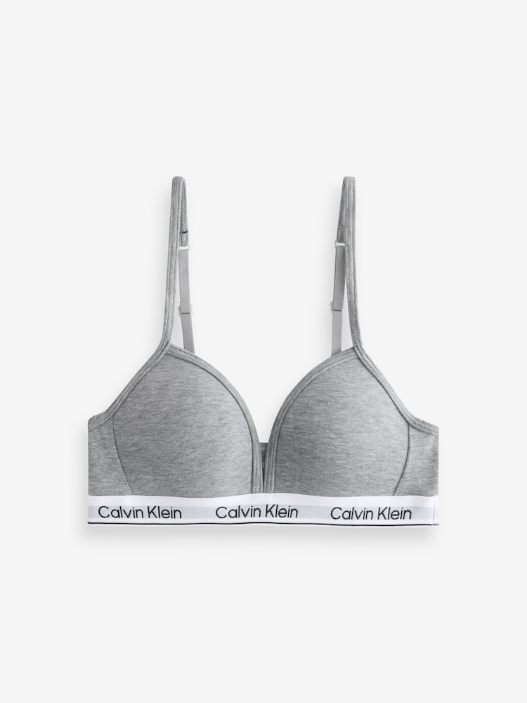Calvin Klein Grey Modern Cotton Triangle Bra 2 Pack - Image 3 of 3