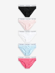 Calvin Klein Pink/Blue Modern Cotton Bikini Briefs 5 Pack - Image 1 of 1