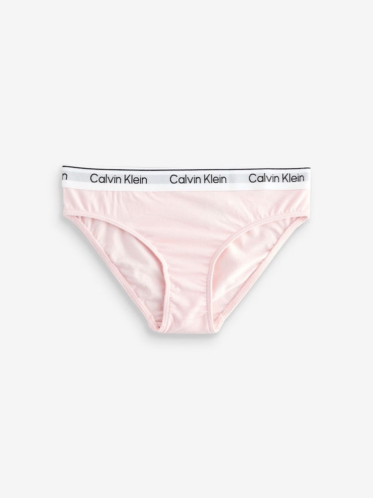 Calvin Klein Pink/Blue Modern Cotton Bikini Briefs 5 Pack - Image 2 of 6