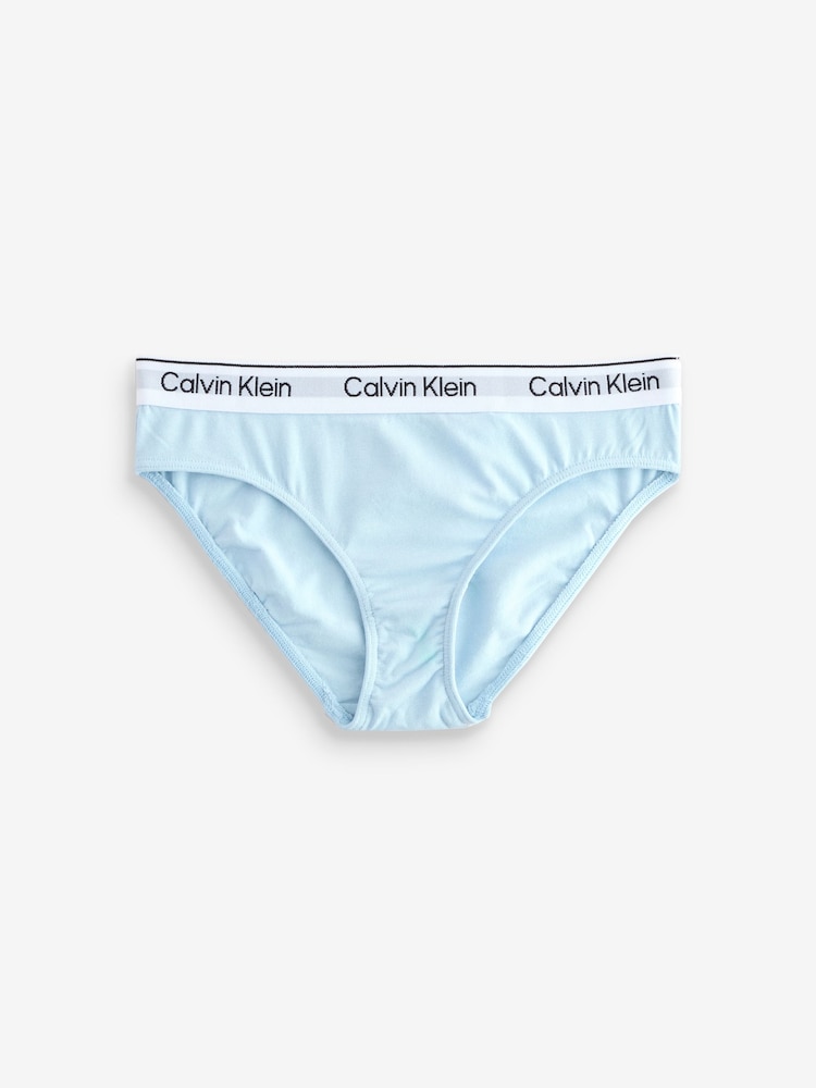 Calvin Klein Pink/Blue Modern Cotton Bikini Briefs 5 Pack - Image 4 of 6